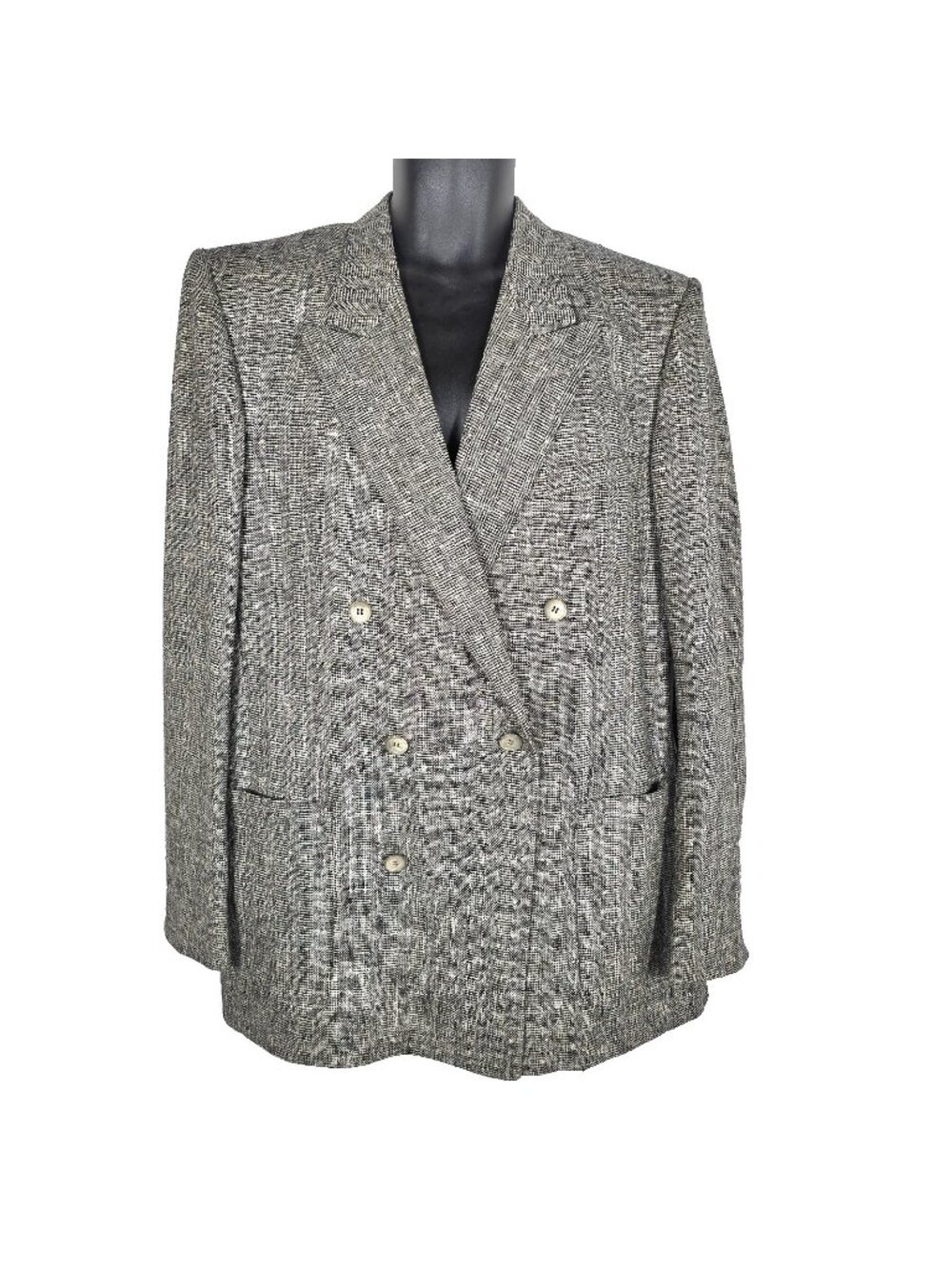 Vintage Dainiel Hechter Paris Silk Blazer Mens 42L Gray Tweed Hudsons Sport Coat